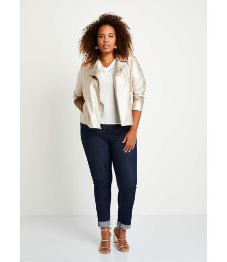 Blouson zippé tissu enduit brillant