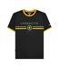 Mens Target Ringer T-shirt Black Gold Lambretta-1