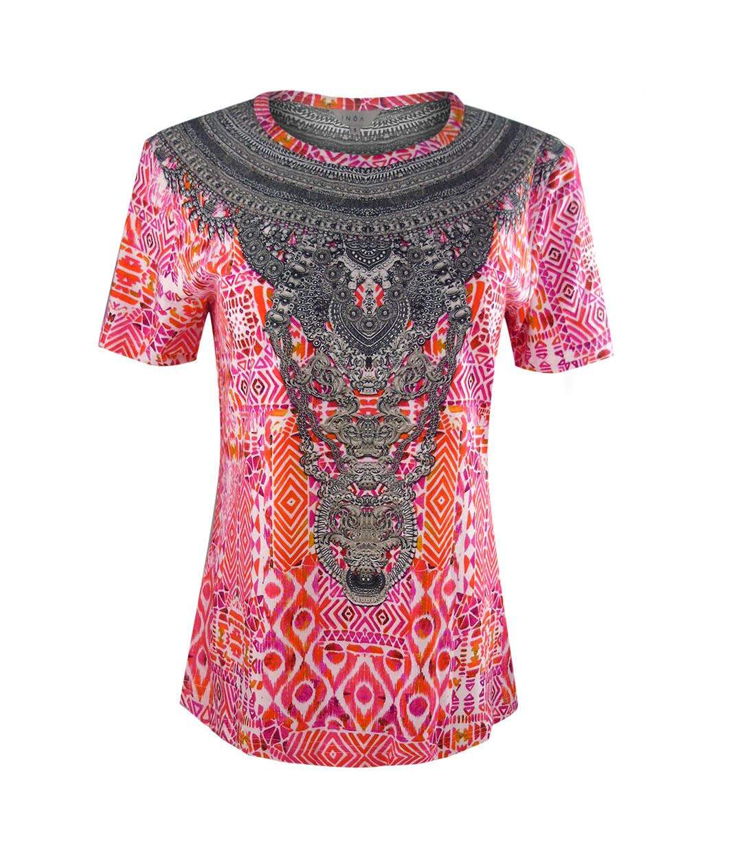 Womens/ladies Shiraz/1923 T-shirt Pink Orange Grey Inoa-1
