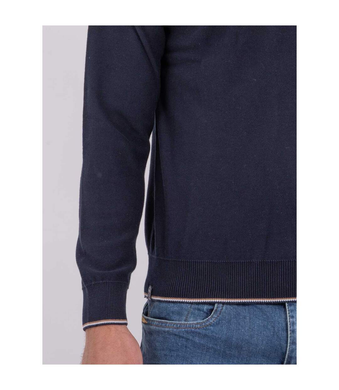 Pull col rond pur coton AMATEO-3