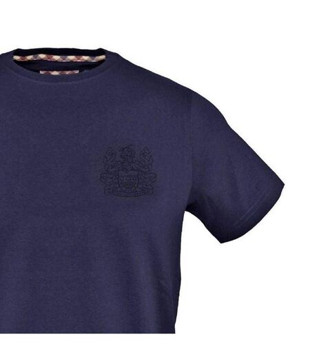 Mens Logo Cotton T-shirt Navy Aquascutum