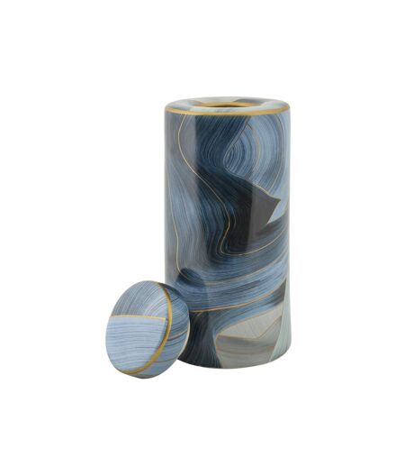 Vase Cylindrique en Céramique Elegant 34cm Bleu
