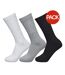 Pack of 3  Unisex adult sports crew socks  black/grey/white Exceptio-1