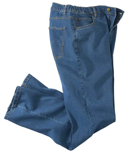 Pohodlné modré strečové džíny rovného střihu Regular 