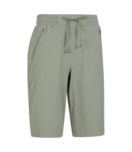 Womens/ladies Explorer Long Shorts Khaki Green Mountain Warehouse