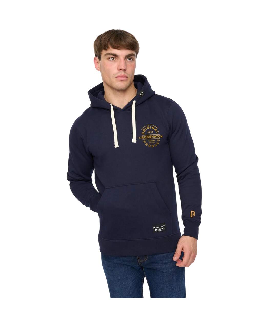 Sweat À Capuche Cresswell Homme Bleu Marine Crosshatch-2