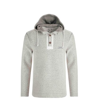 Mens bakersfield macaroni button neck hoodie ecru Weird Fish