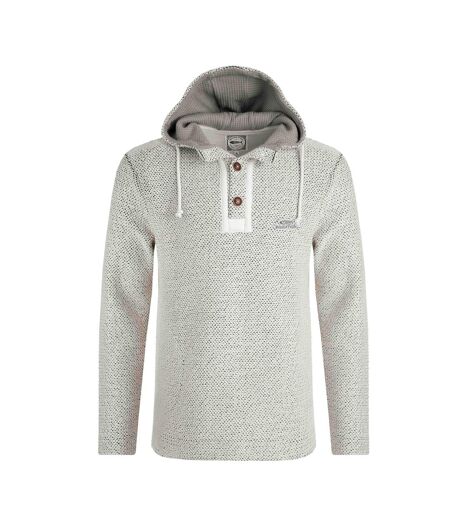Mens bakersfield macaroni button neck hoodie ecru Weird Fish