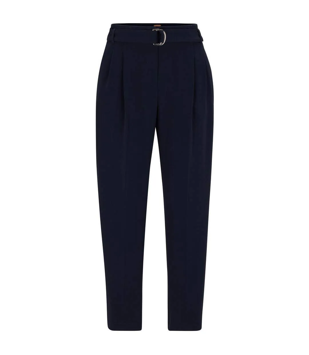 Womens/ladies Tapia Belted Regular Trousers Blue Boss-1