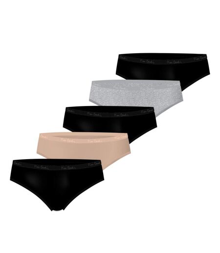 Lot de 5 slips femme  en coton uni ceinture fine 2cm Class Pierre Cardin