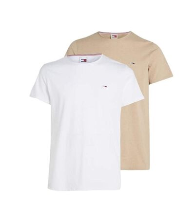 Lot de 2 T-shirt Blanc/Beige Homme Tommy Hilfiger Jasp - L