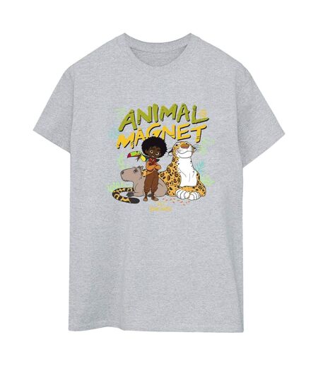 Disney Femmes/Les femmes Encanto Animal Magnet Cotton Boyfriend T-Shirt (Gris sportif) - UTBI22377