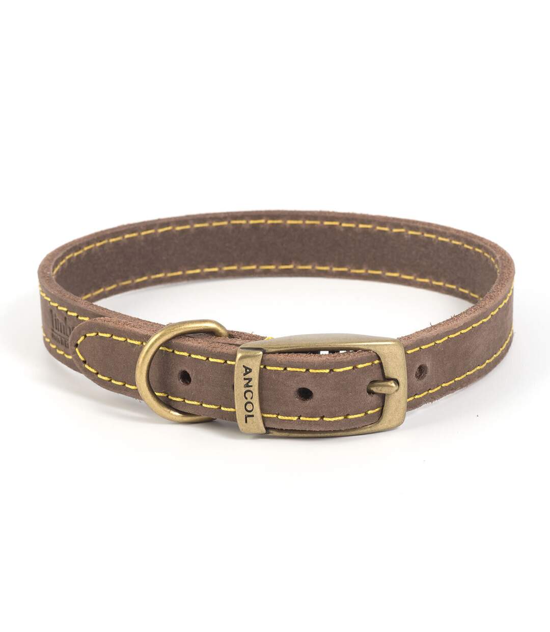 Timberwolf leather dog collar 2 sable Ancol-1