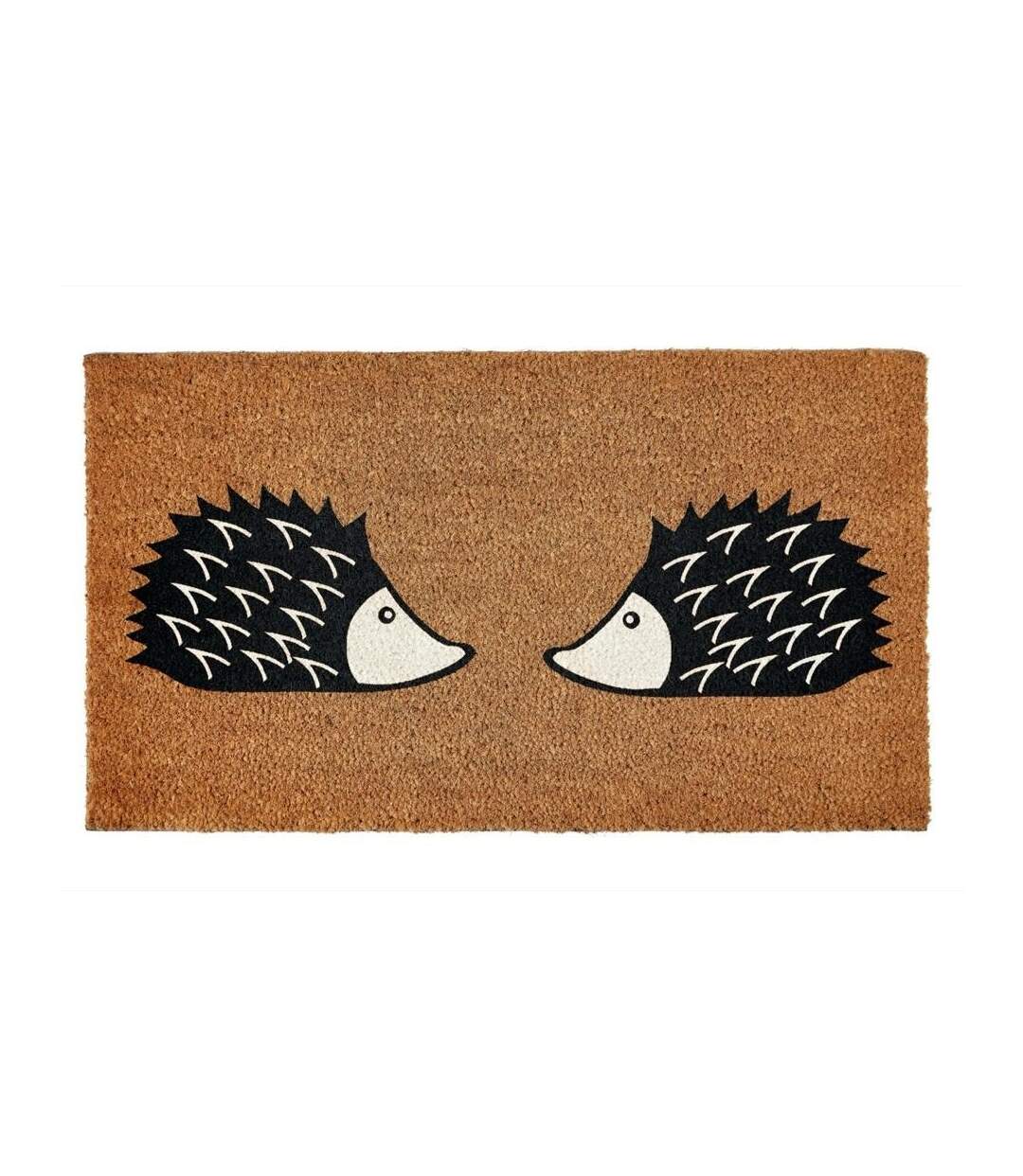 Hedgehog door mat 40cm x 70cm brown/black/white Groundsman-1