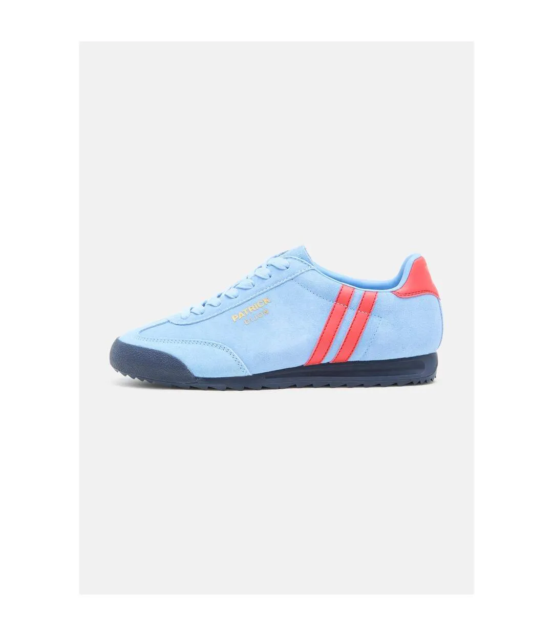 Mens Dijon Suede Running Trainers Sky Blue Red Patrick-1