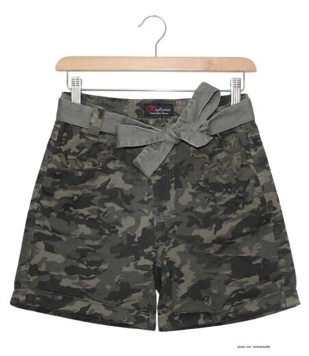 Short camouflage Femme MAYFLOWER MAXI1 : le style baroudeur chic à ceinture fantaisie