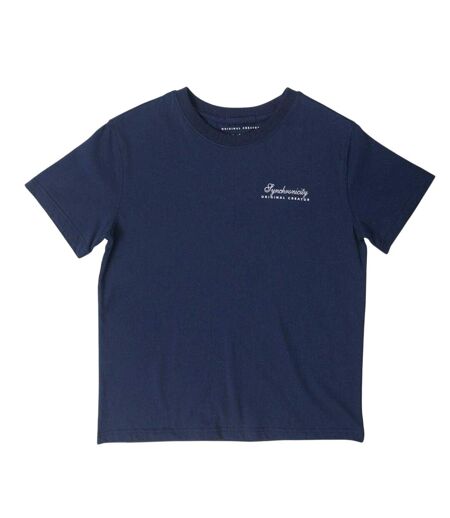 T-shirt Motif/style Uni Synchronicity Femme Bleu Nuit Original Creator