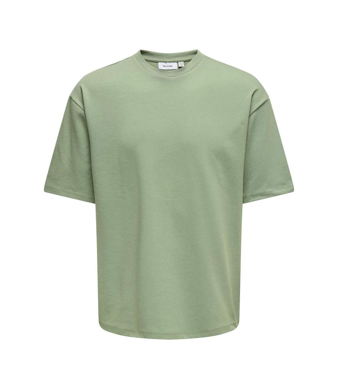 T-shirt vert homme only & sons caspian-1