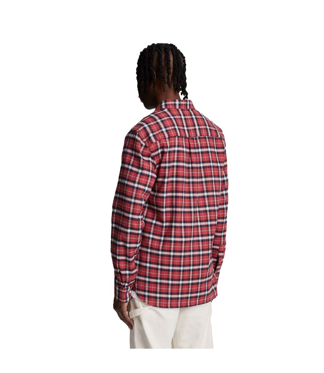 Mens checked flannel shirt borders red Lyle & Scott