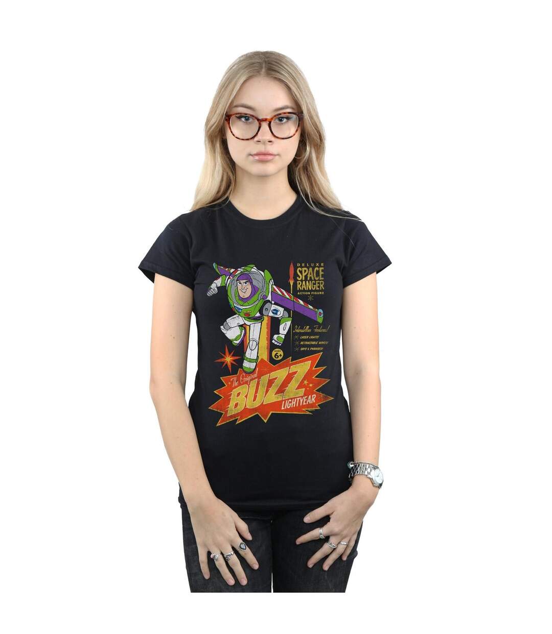 Disney T-shirt en coton Femmes/Ladies Toy Story 4 The Original Buzz Lightyear (Noir) - UTBI44363-2