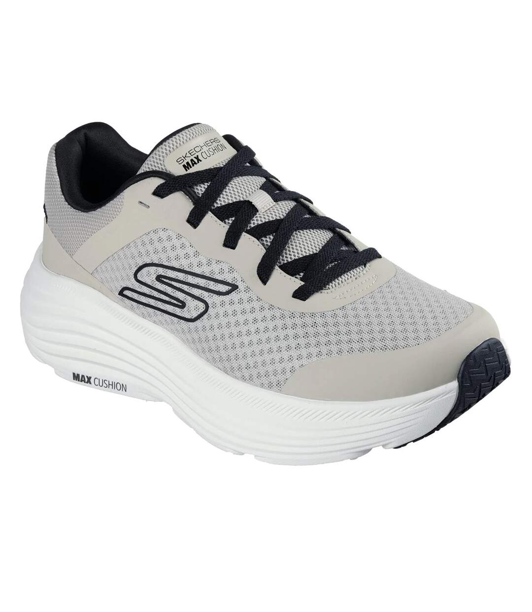 Mens cushioned trainers taupe/black Skechers-1