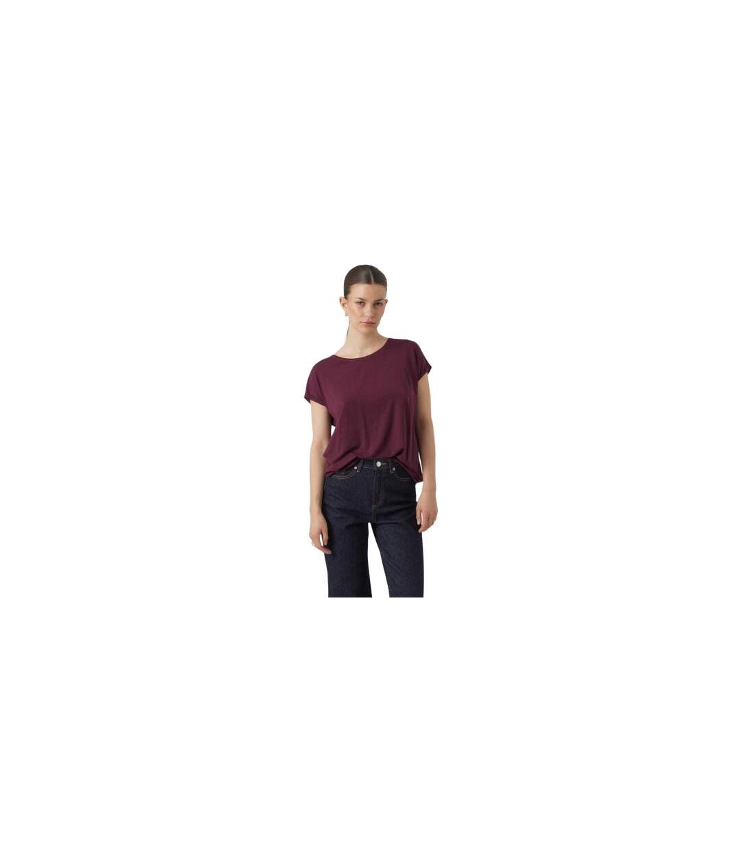 T-shirt Motif/style Uni Ava Femme Bordeaux Vero Moda-1