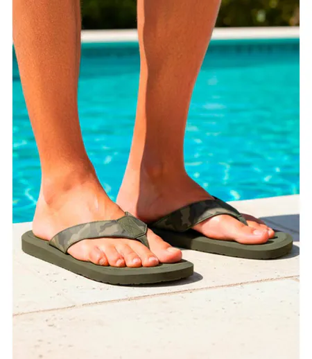 Isotoner Tongs homme sandales plage d'été, semelles légères et confortable