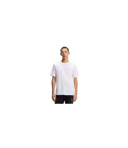 T-shirt Motif/style Logo Sur Poitrine Homme Blanc Hugo