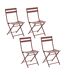Lot de 4 chaises de jardin pliables en métal GREENSBORO - Lie de vin-1