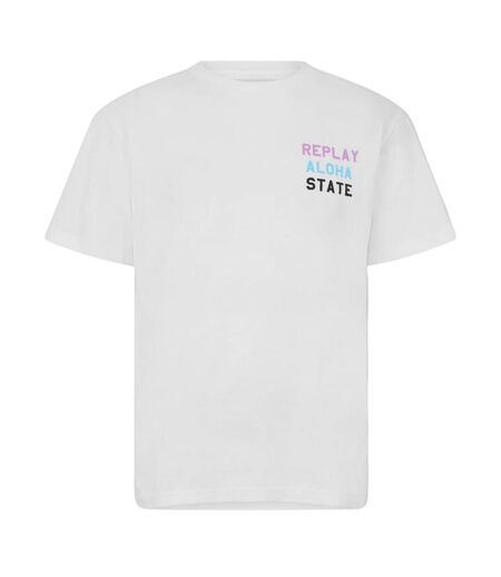 T-shirt Motif/style Imprimé Graphique Aloha State Homme Blanc Replay