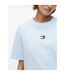 Womens/ladies Embroidered Logo Cotton Cropped T-shirt Royal Blue Tommy Jeans-3