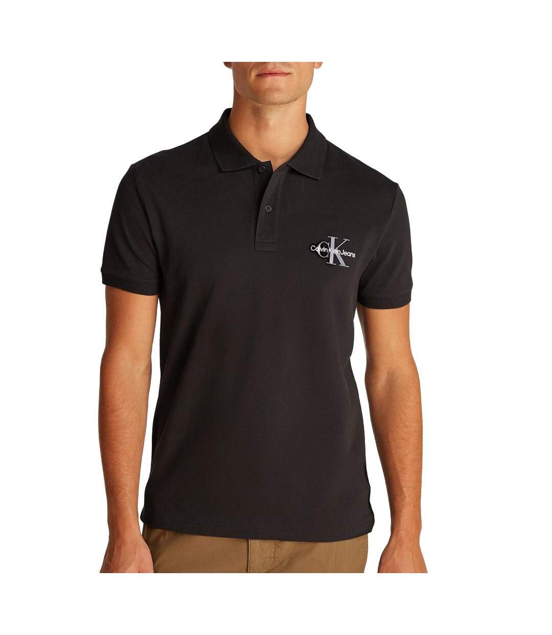 Polo noir homme calvin klein jeans monologo-1