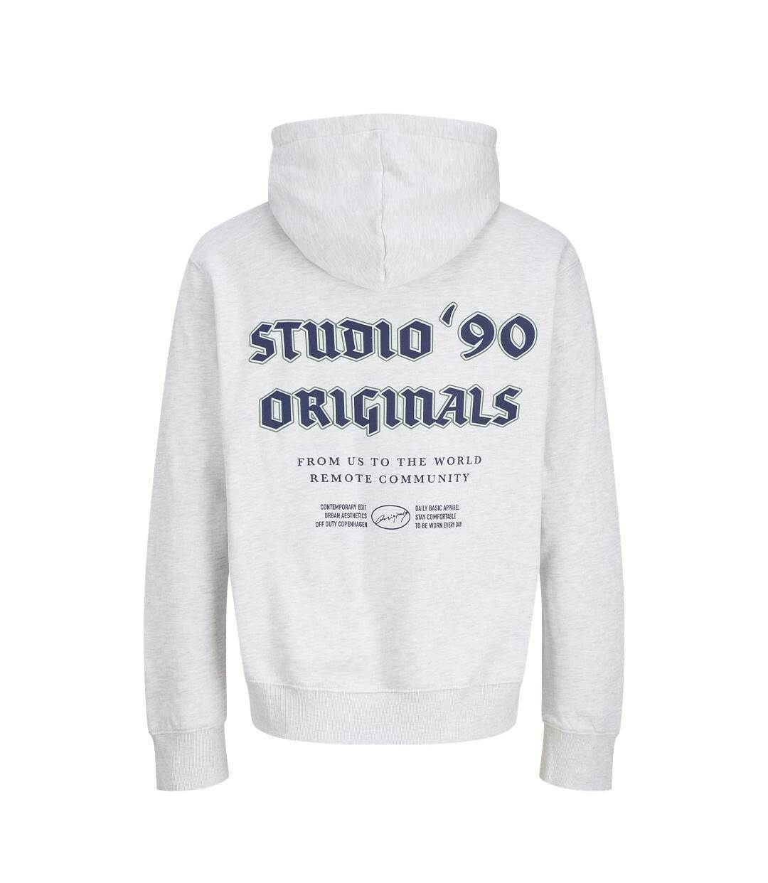 Sweat gris chiné homme jack & jones meadows-2
