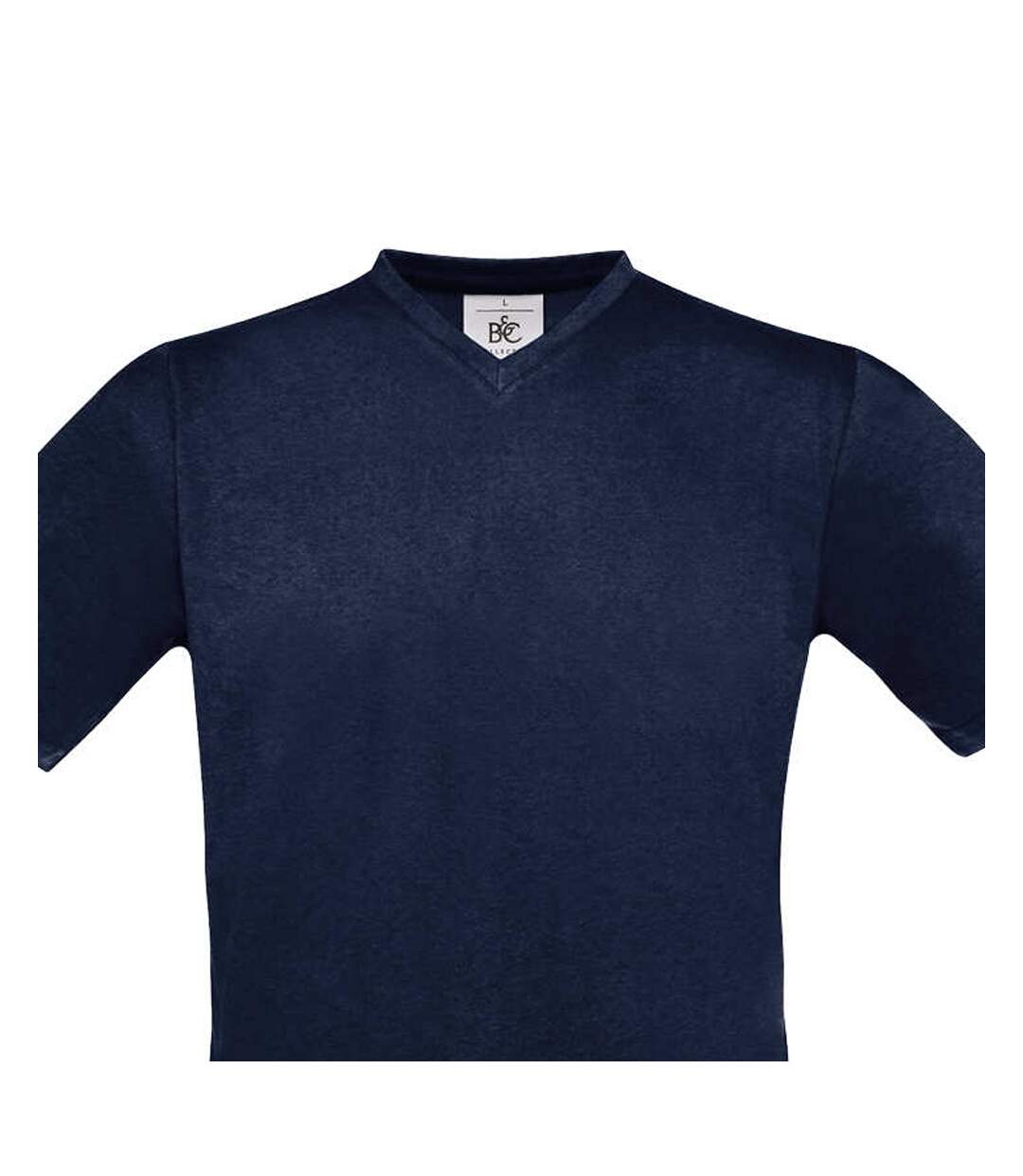 Mens Exact V Neck T-shirt Navy B&C-2