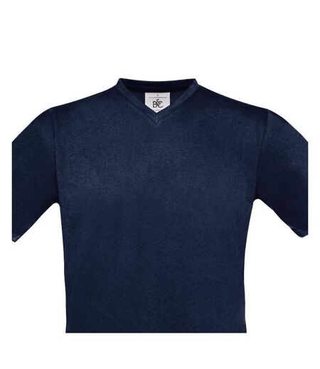 Mens Exact V Neck T-shirt Navy B&C