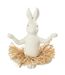 Statuette Déco Lapin Assis Yoga 21cm Blanc-1