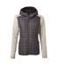 Veste tricot hybride matelassée - femme - JN771 - gris foncé et gris clair mélange