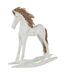 Statuette Déco en Bois Cheval à Bascule 35cm Blanc-1