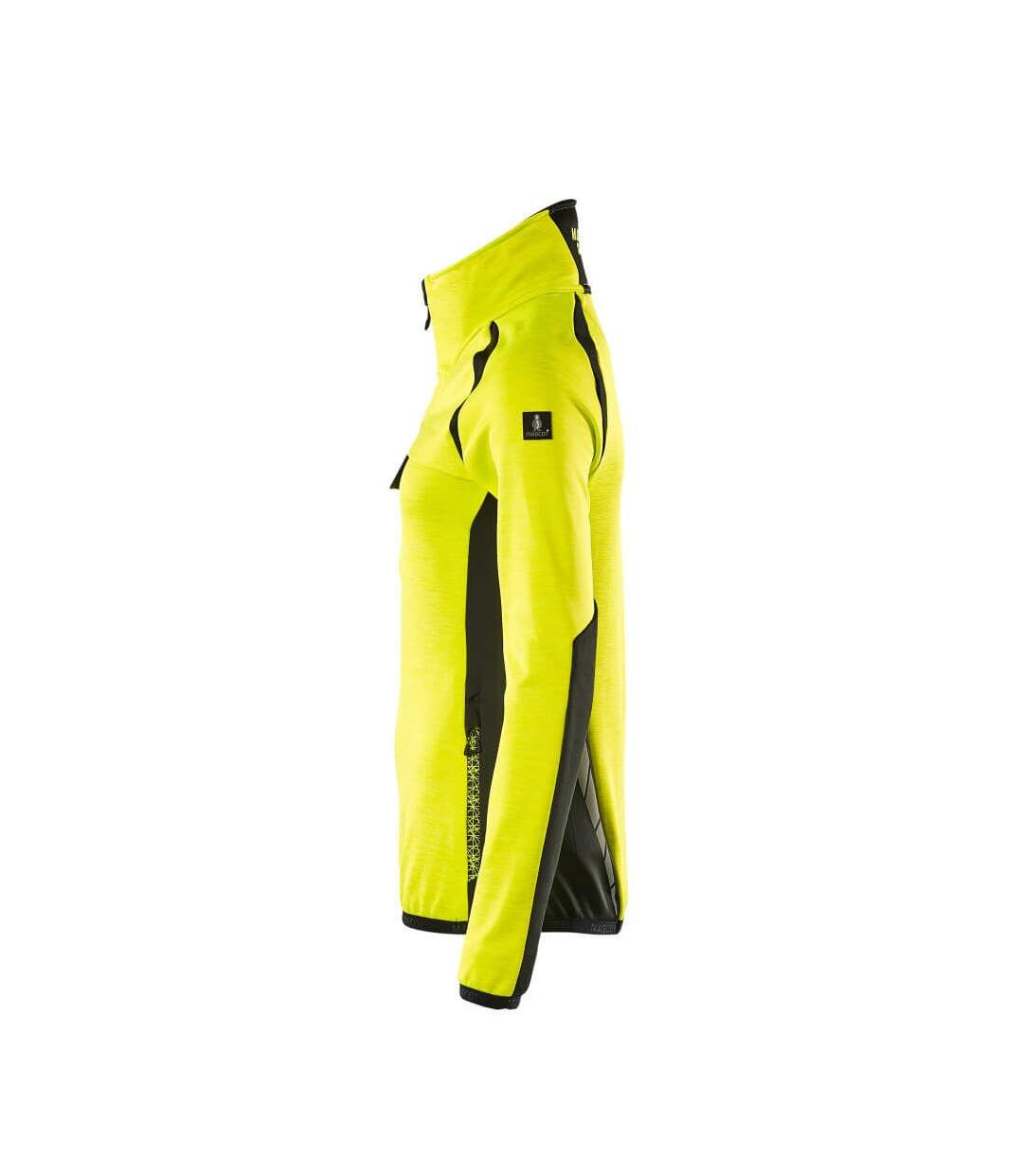 Pull Motif/style Deux Tons Accelerate Safe Femme Jaune Fluo Noir Mascot-3