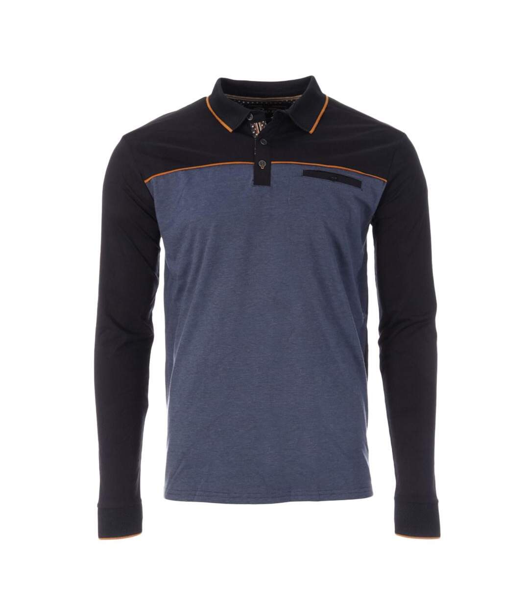 Polo manches longues bleu homme rms26 91234-1