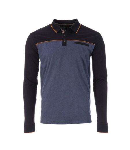 Polo manches longues bleu homme rms26 91234