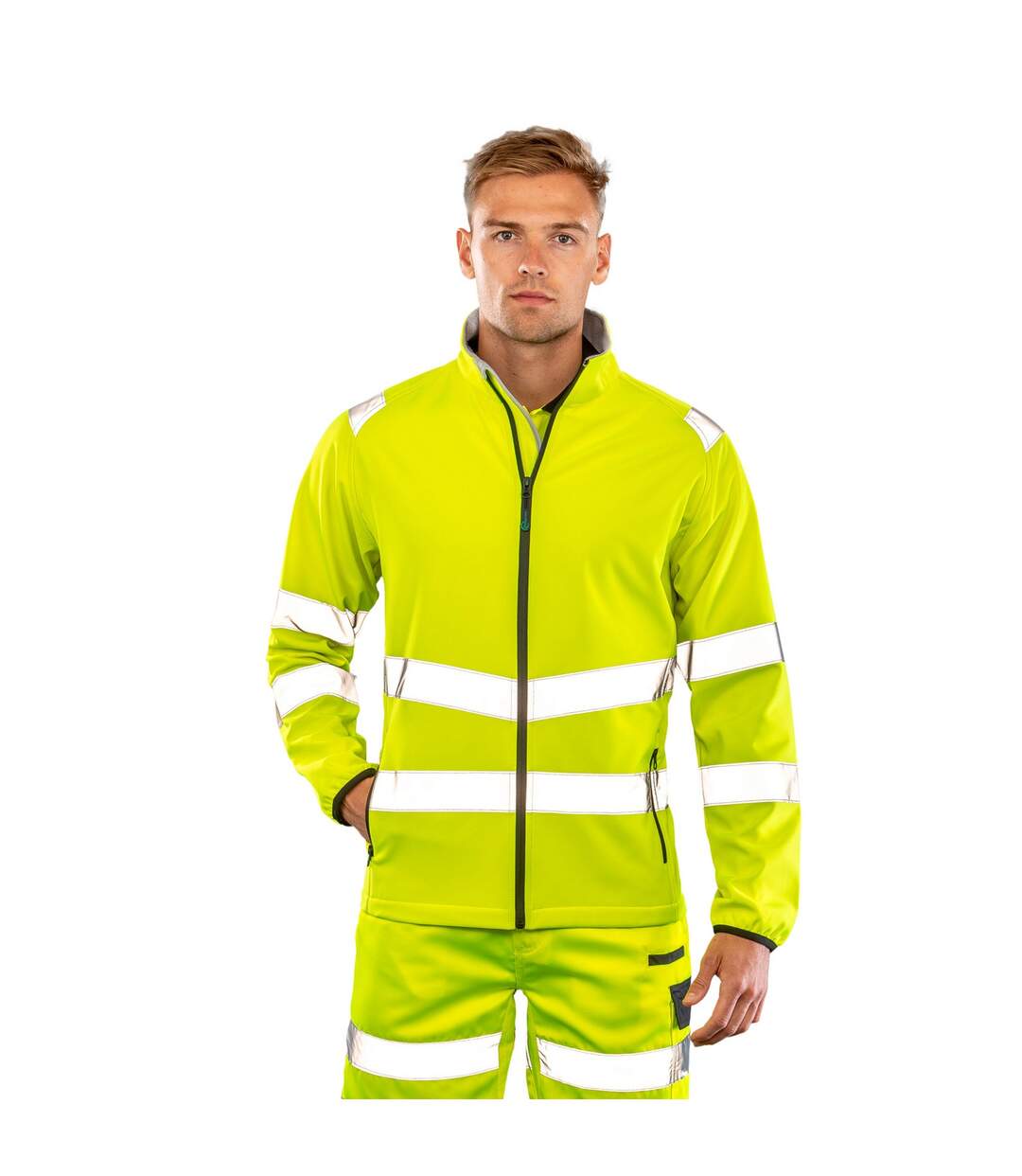 Result Veste soft shell recyclée double couche unisexe pour adultes (Jaune fluo) - UTRW9889-3