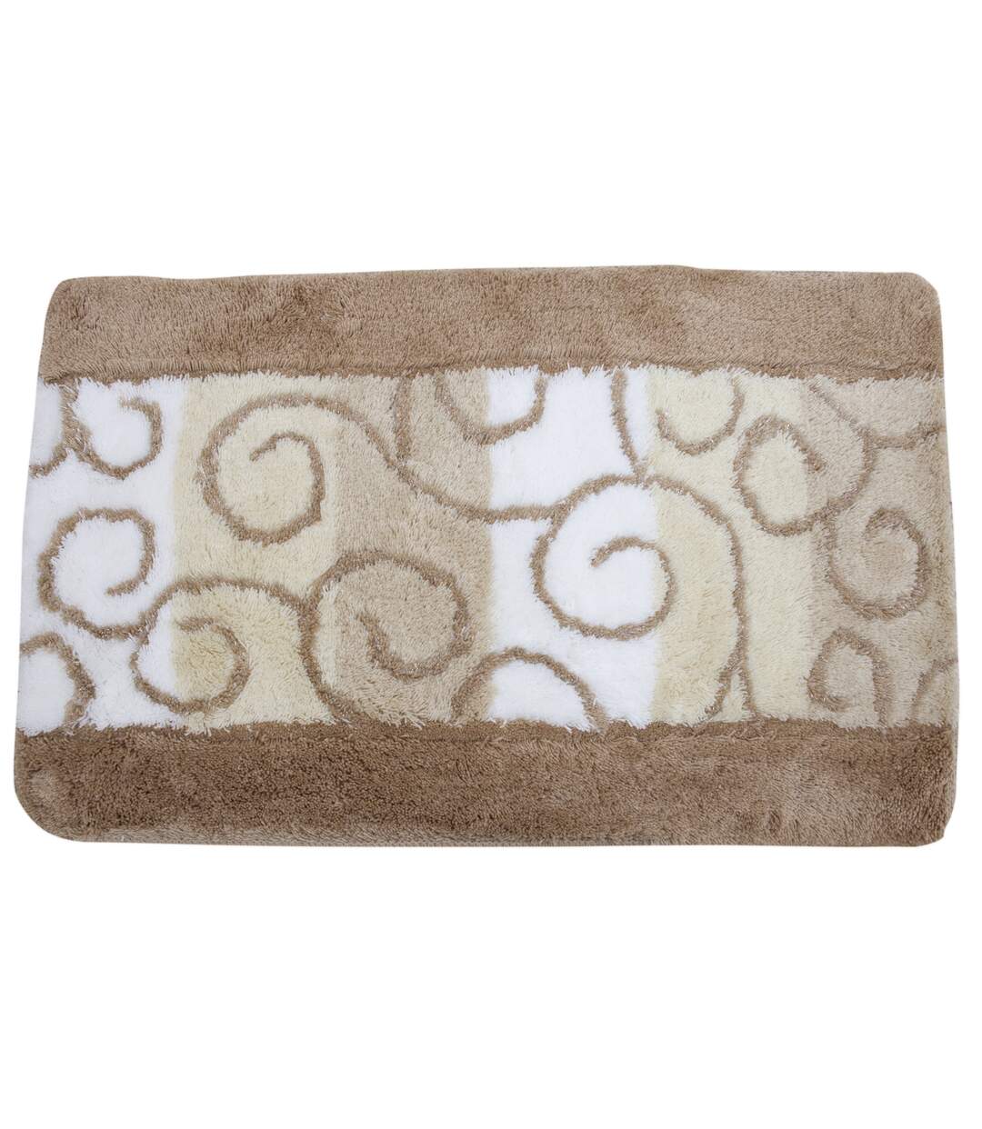 Swirl pattern bathroom bath mat/rug 2 options beige/white/cream Universal Textiles-1