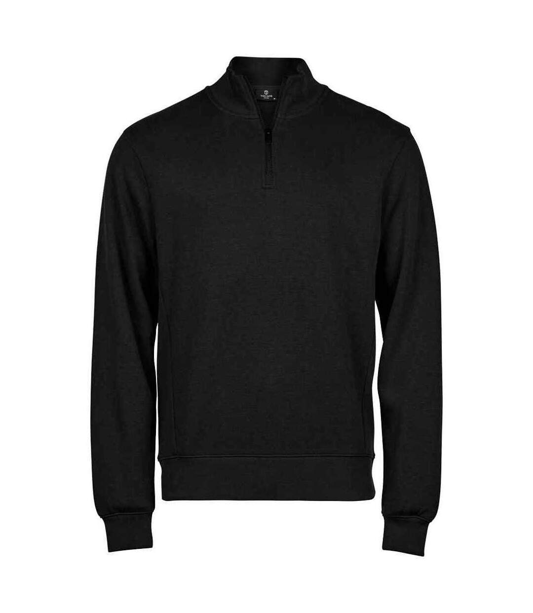 Mens ribber interlock half zip sweatshirt black Tee Jays