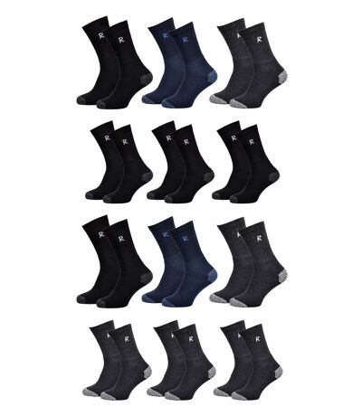 Chaussettes homme ROHNER Modèle Tennis -Assortiment modèles photos selon arrivages- Pack de 12 paires Tennis ROHNER Assorties