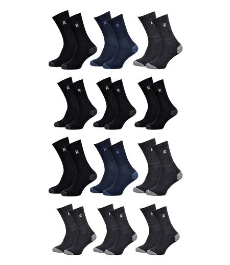 Chaussettes homme ROHNER Modèle Tennis -Assortiment modèles photos selon arrivages- Pack de 12 paires Tennis ROHNER Assorties