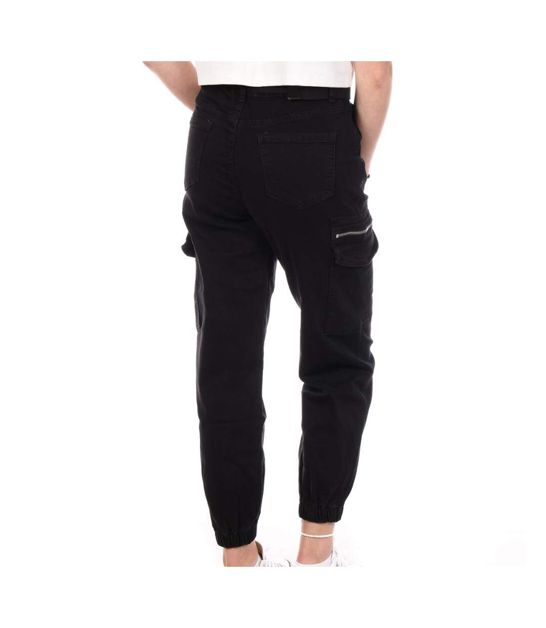 Pantalon cargo ceinture noir femme monday premium lw-357 - l-2
