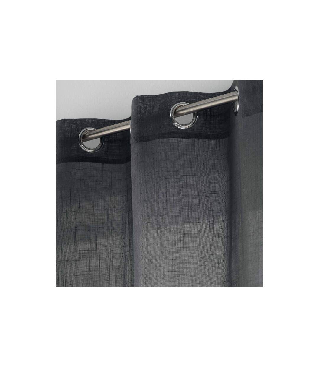 Rideau Voilage à Œillets Zazy 140x280cm Anthracite-2