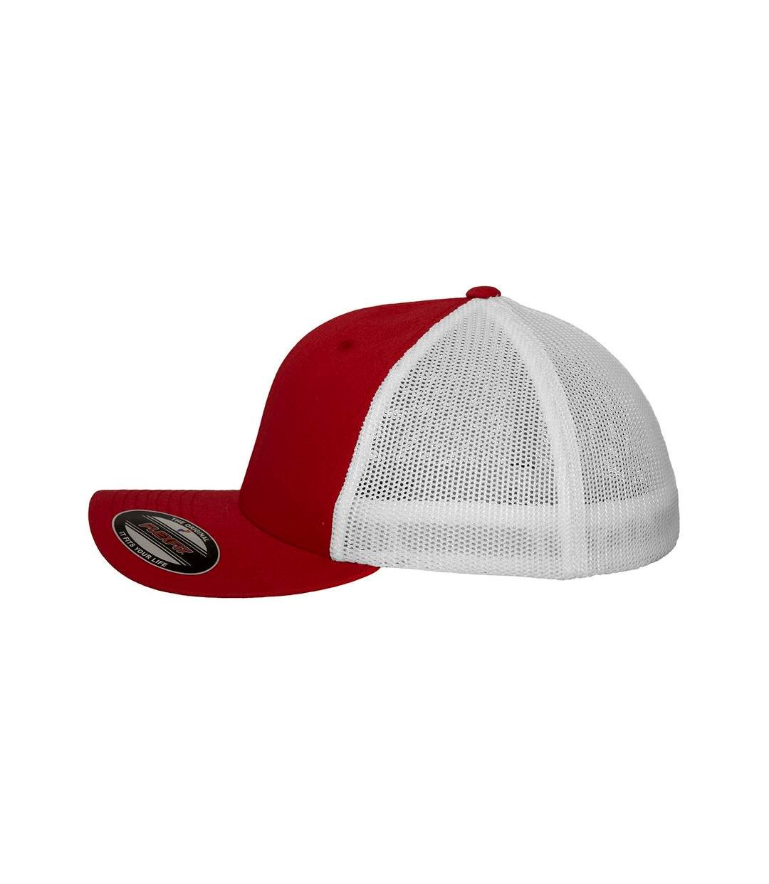 Casquette trucker adulte rouge / blanc Flexfit-3