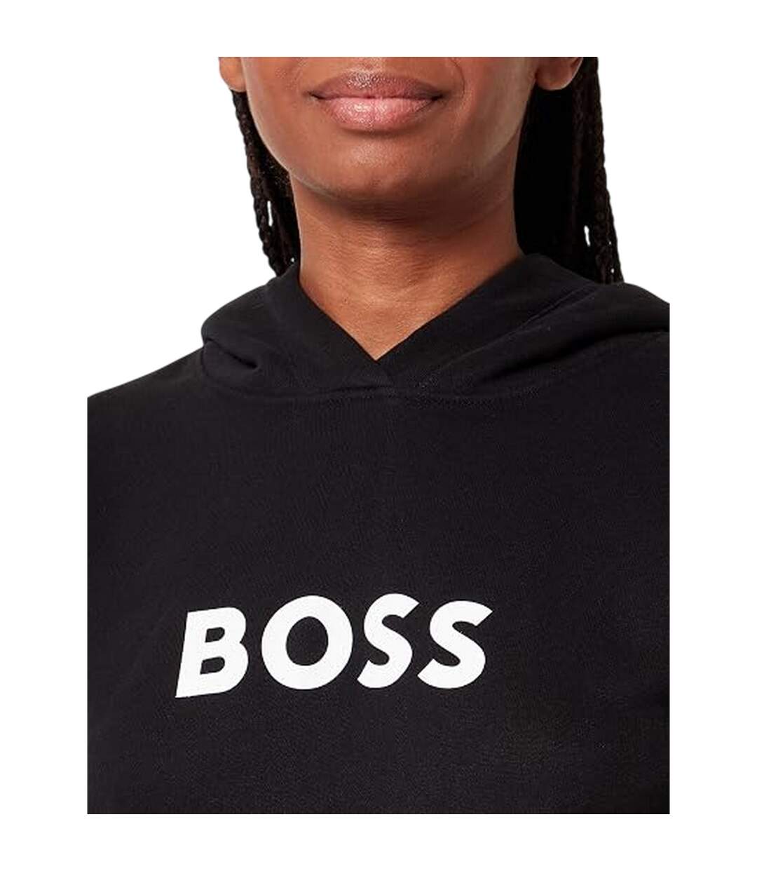 Womens/ladies Logo Hoodie Black Boss-4
